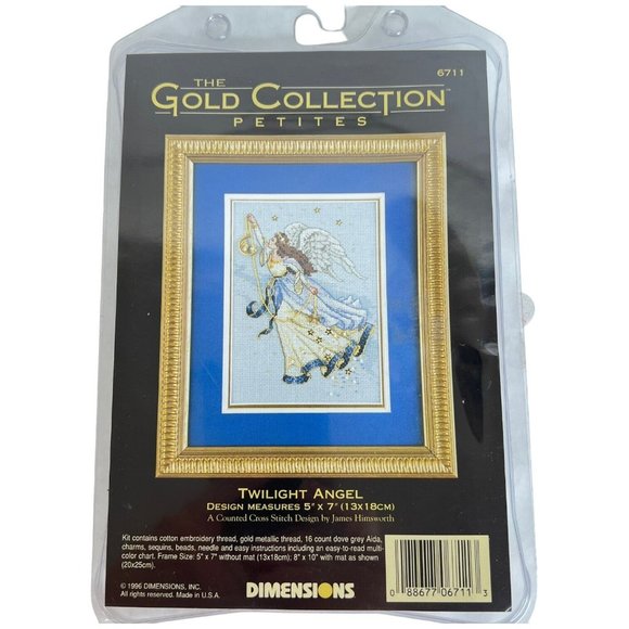 Dimensions Gold Collection Petite Twilight Angel 6711 Cross Stitch Kit Holiday - Picture 2 of 4
